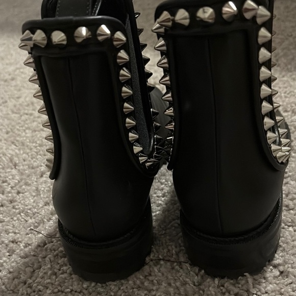 Black Chelsea Ankle Boots with Studded Detail - Picture 6 of 8
